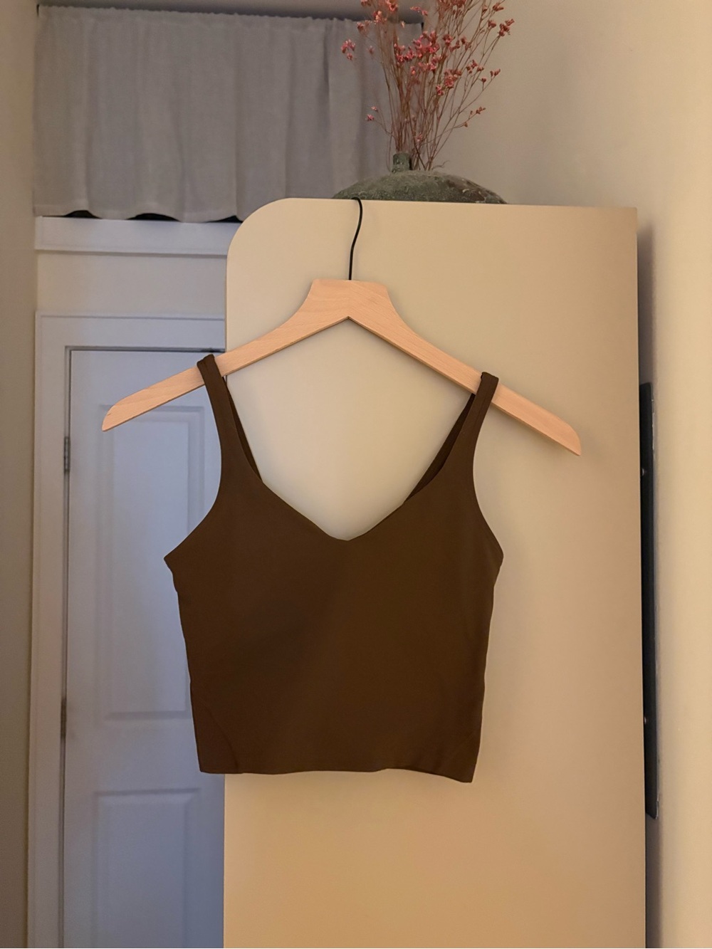 Lululemon Align Cropped Tank Top Built-in Bra Brown Java Espresso Size 2 - Picture 3 of 4